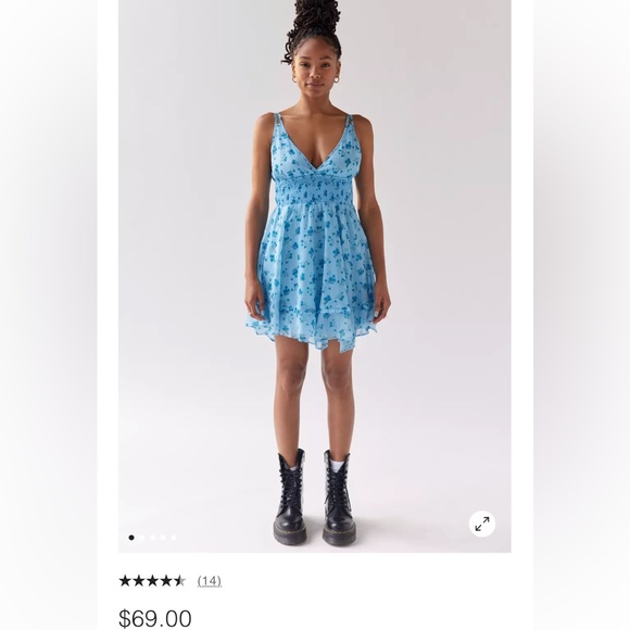 Urban Outfitters beautiful blue floral summer dress - Picture 3 of 6